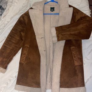 Wild Fable faux suede Sherpa lined pea coat